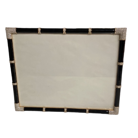 Jay Strongwater 8x10 Black Enamel and Swarovski Crystals Picture Frame - Picture 2 of 8